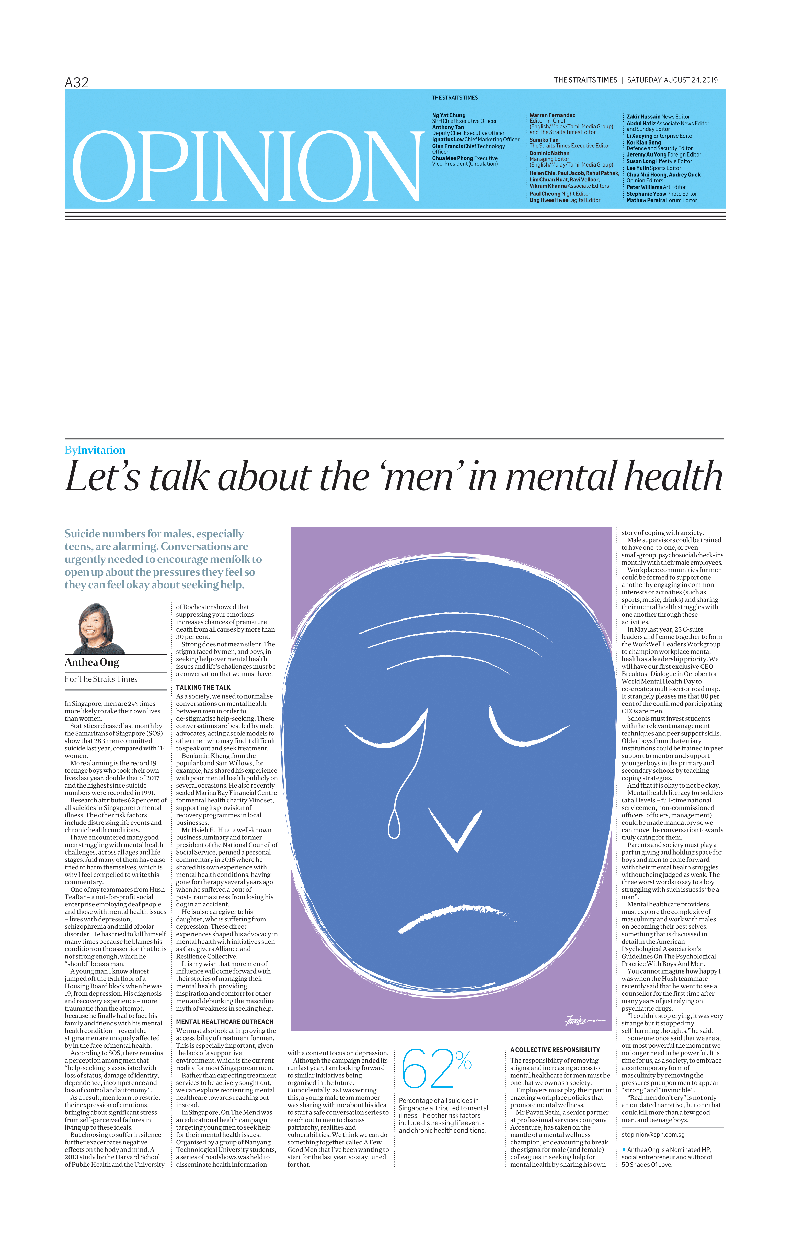 Let's talk about the "men" in mentl health 24 Aug 2019